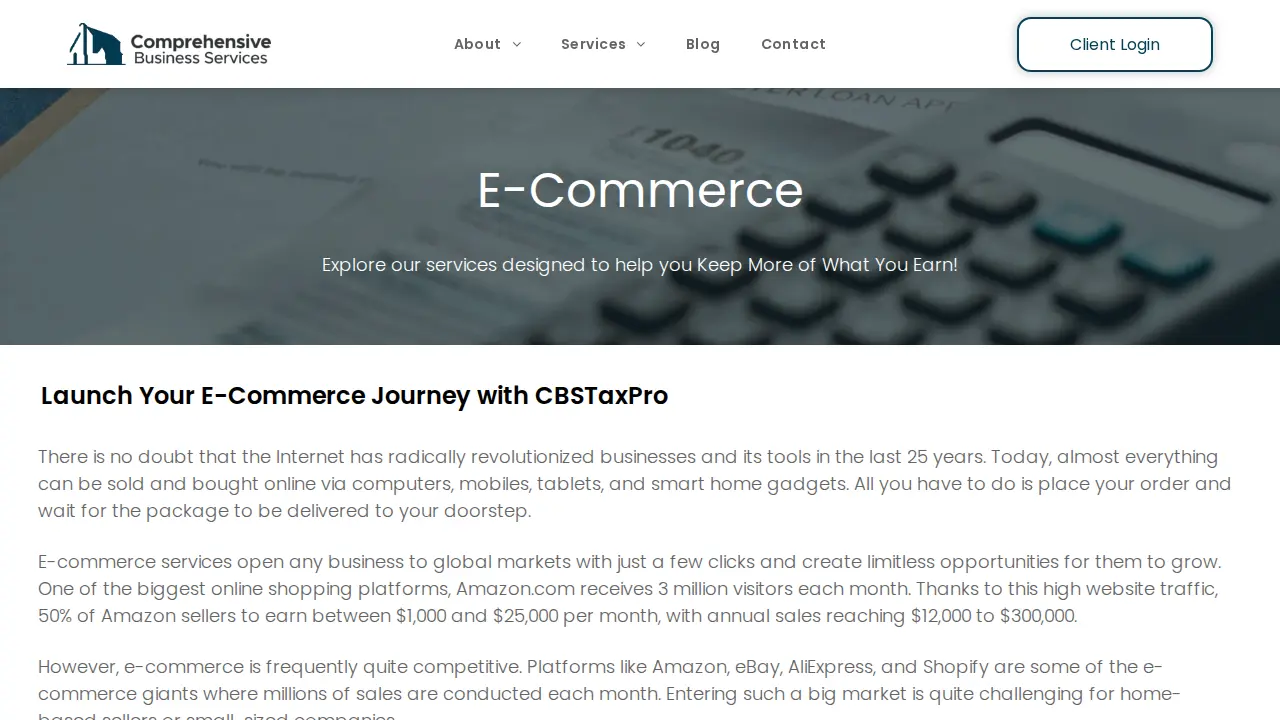 Comprehensive Business Services page