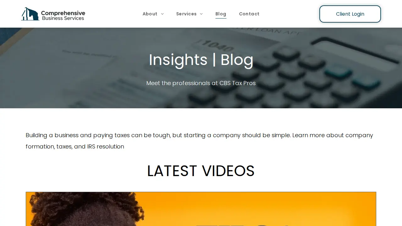 Comprehensive Business Services page