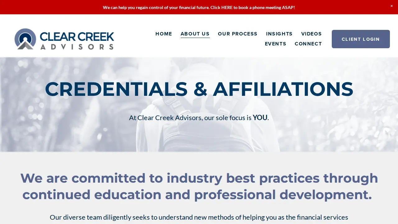 Clear Creek Advisors page