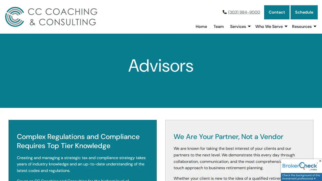 CC Coaching & Consulting page