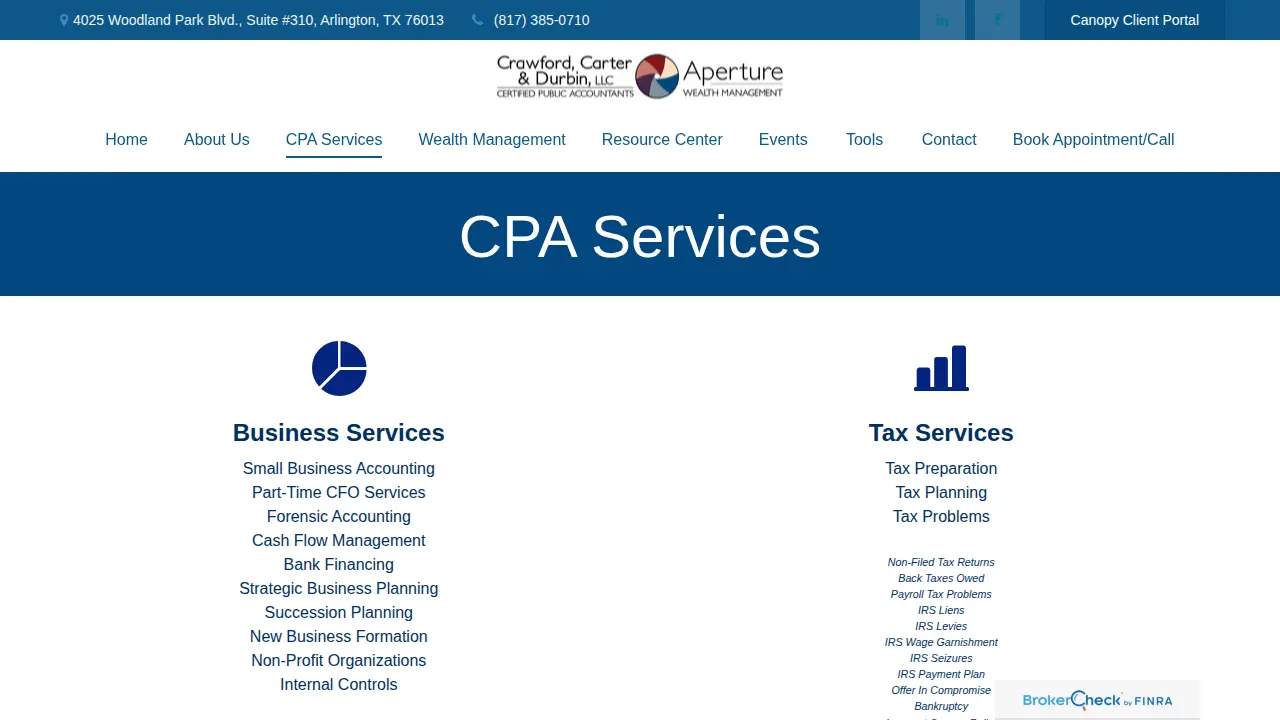 Aperture Wealth Management page