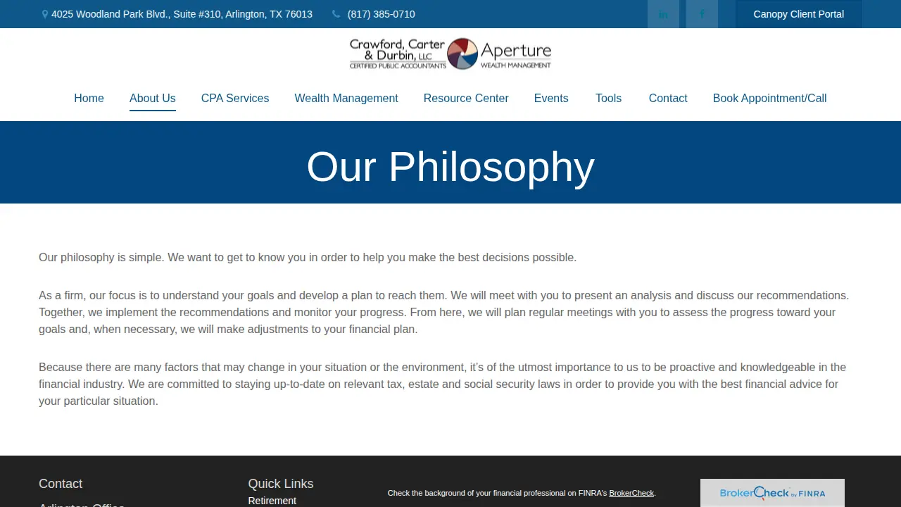 Aperture Wealth Management page