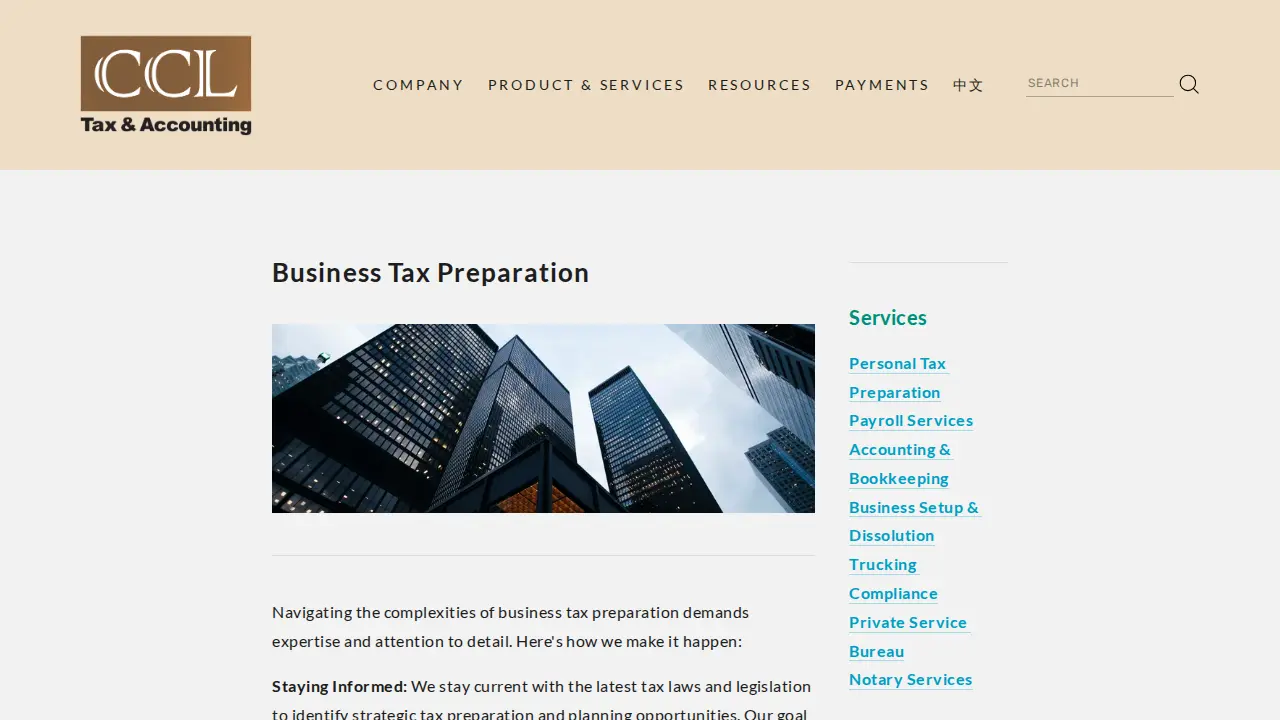 CCL Tax & Accounting, Inc. page