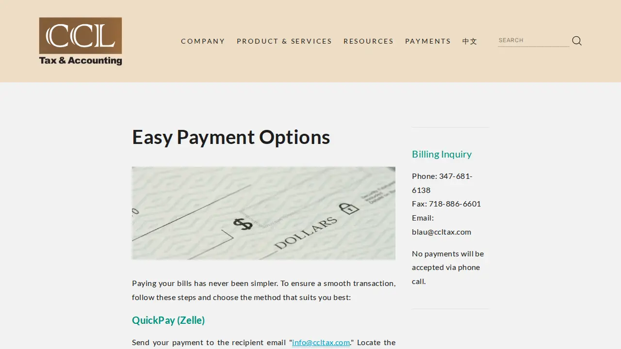 CCL Tax & Accounting, Inc. page