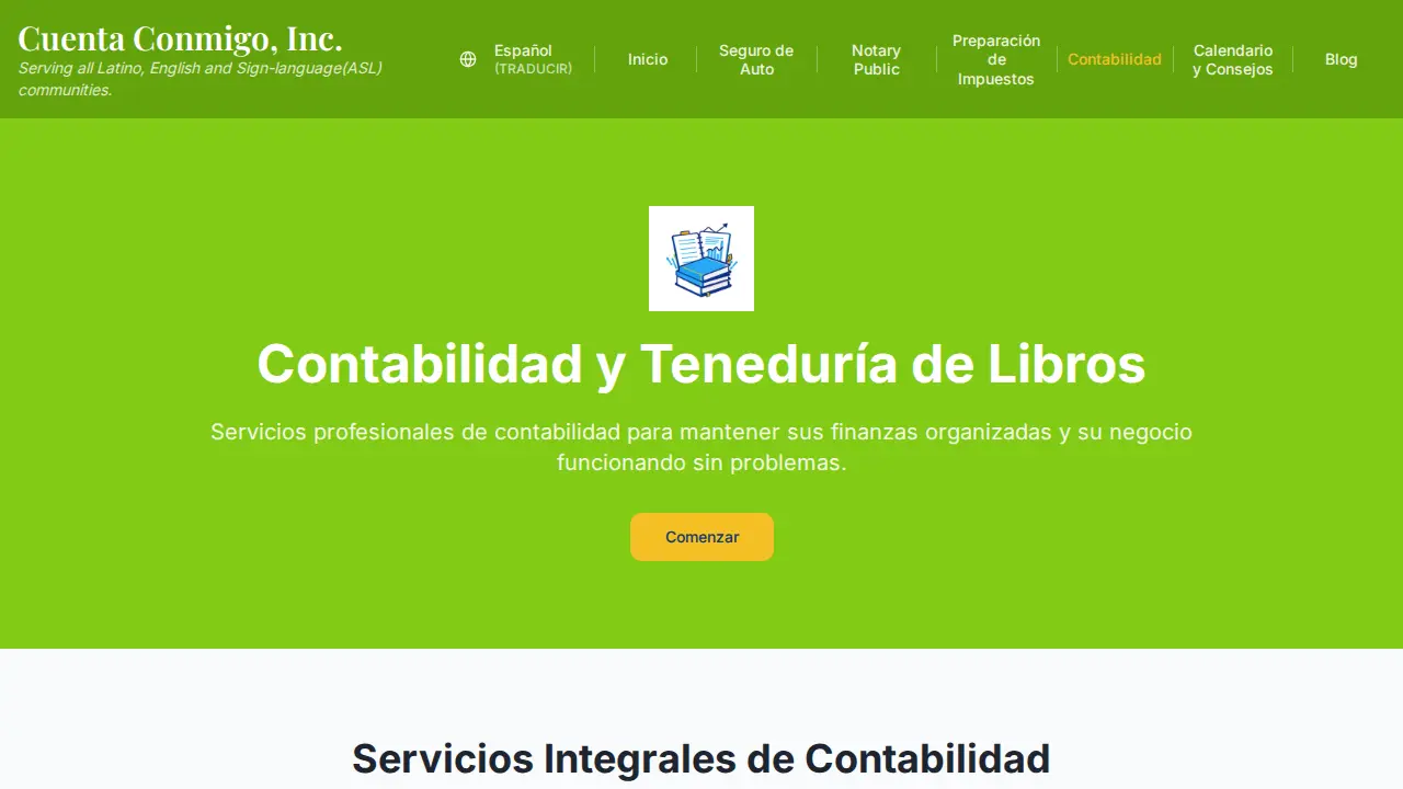 Cuenta Conmigo page