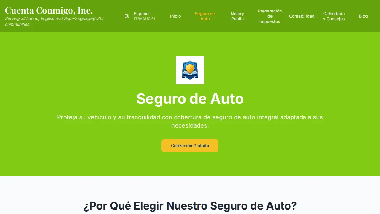 Cuenta Conmigo page