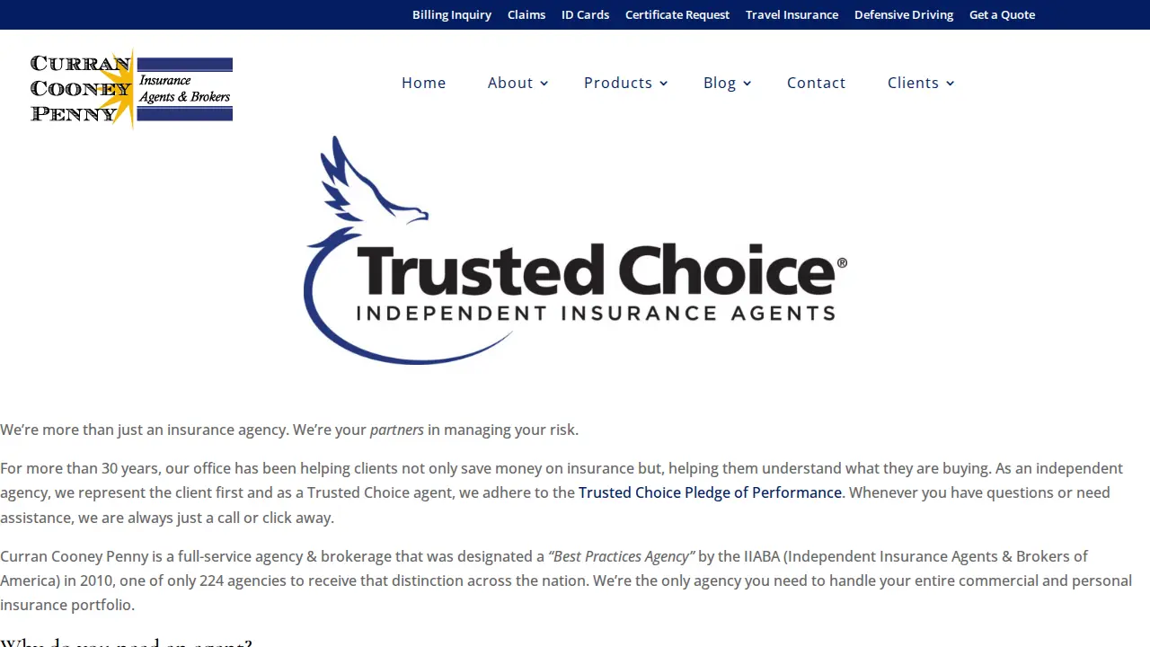 Curran Cooney Penny Agency page