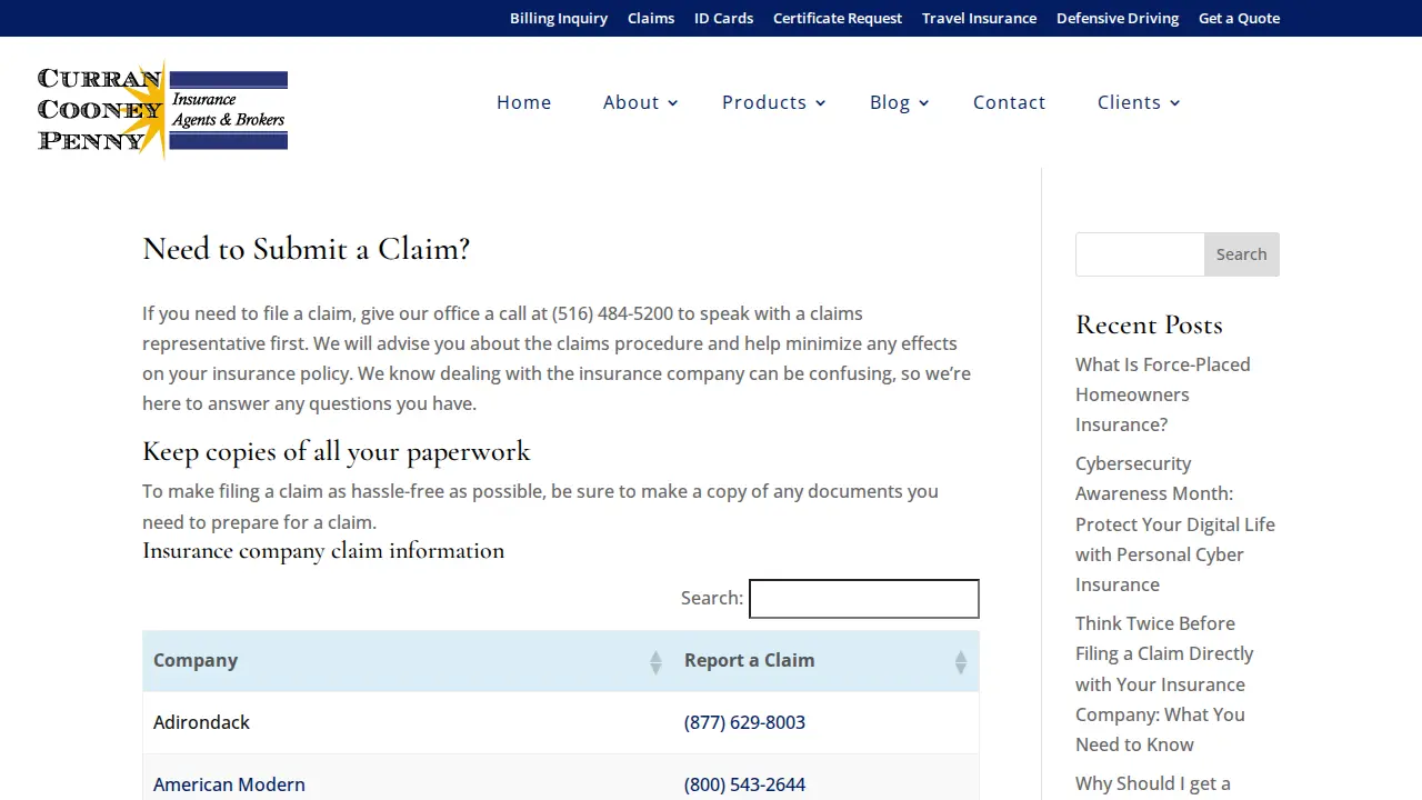 Curran Cooney Penny Agency page