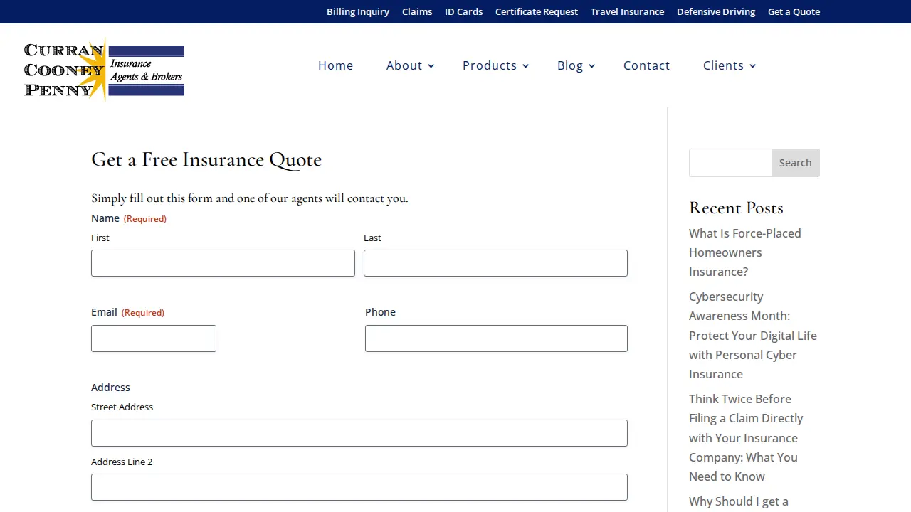 Curran Cooney Penny Agency page