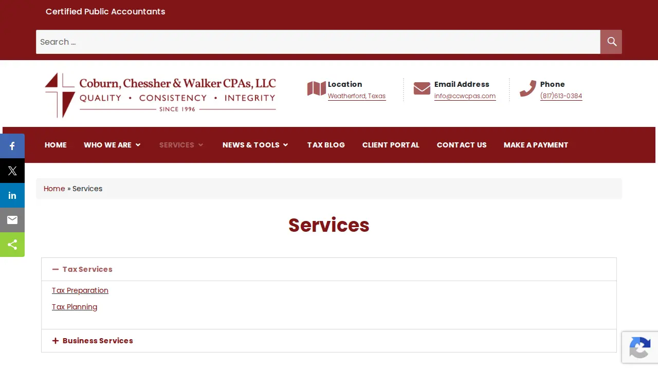 Coburn, Chessher & Walker CPAs PC page