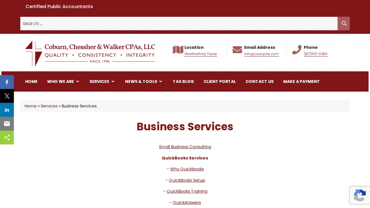 Coburn, Chessher & Walker CPAs PC page