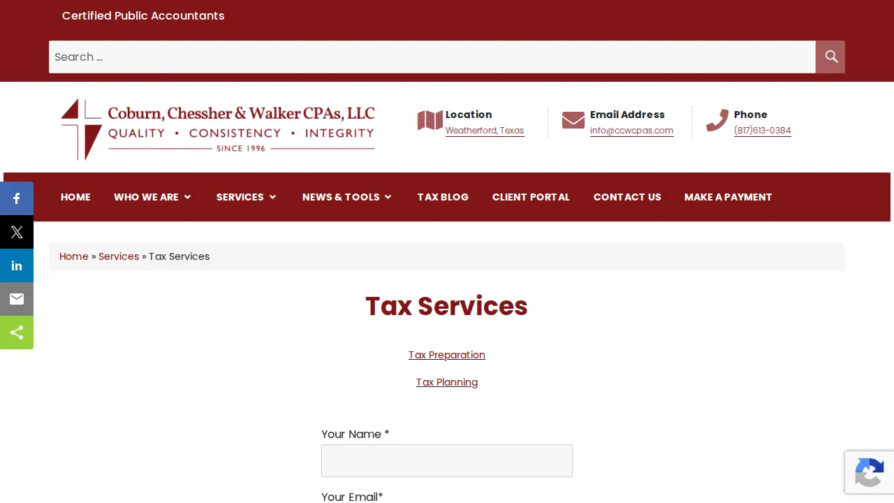 Coburn, Chessher & Walker CPAs PC page