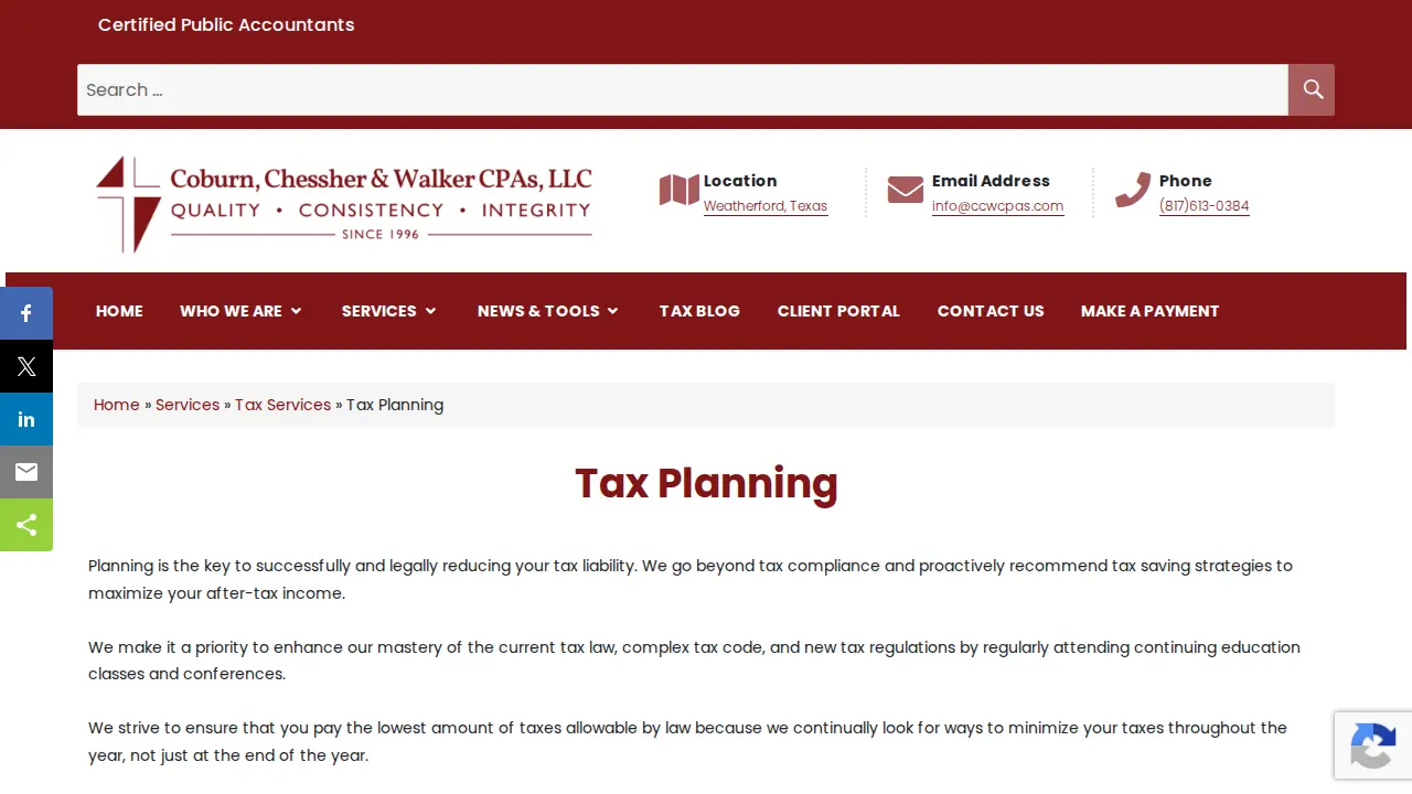 Coburn, Chessher & Walker CPAs PC page