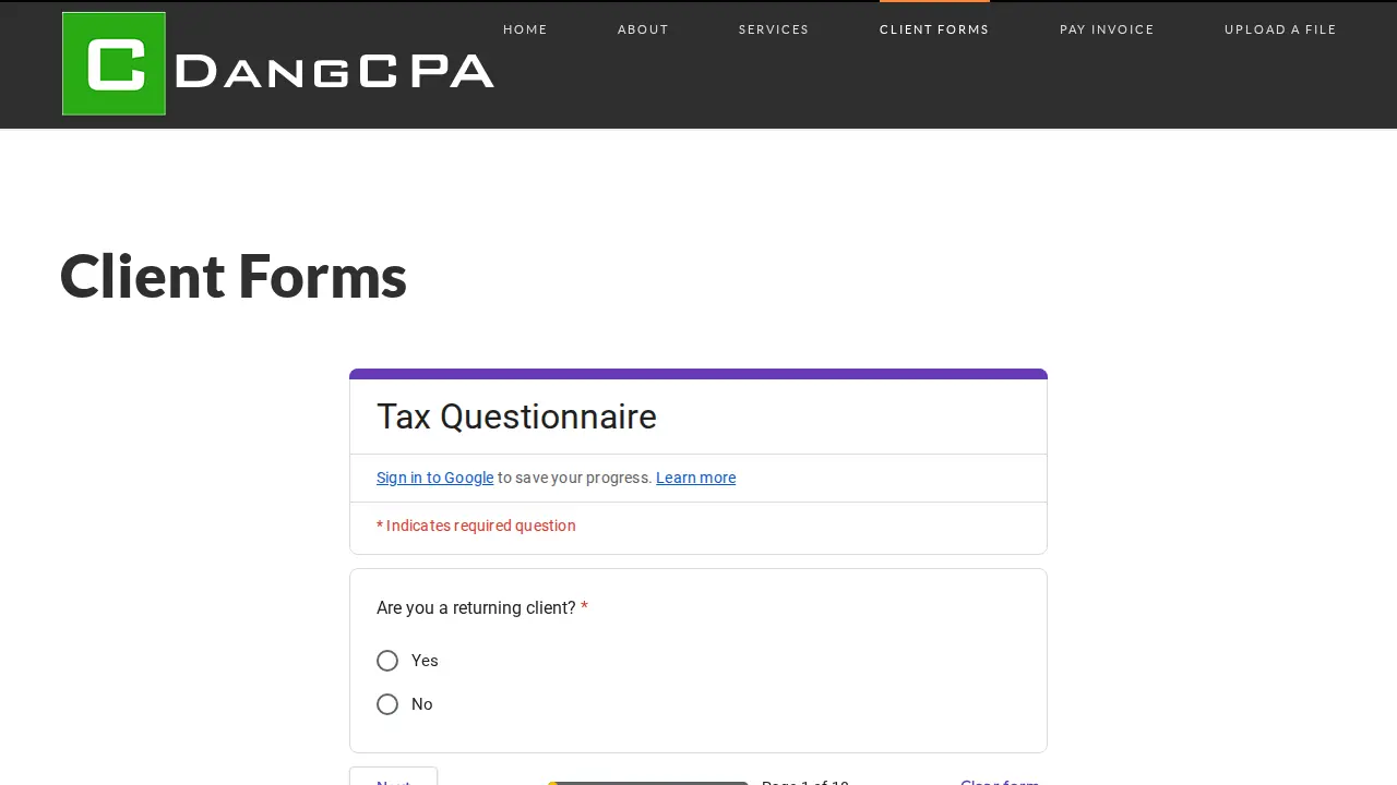 Christy Dang CPA page