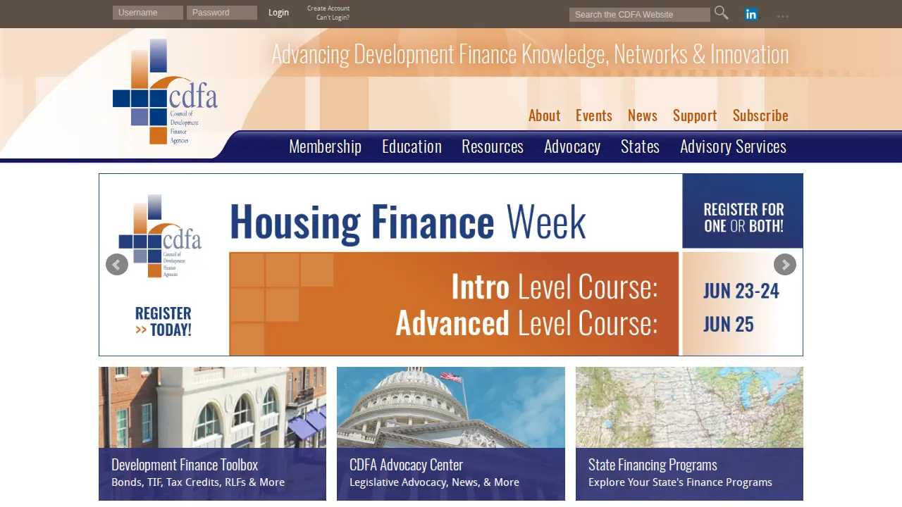 Council of Development Finance Agencies website