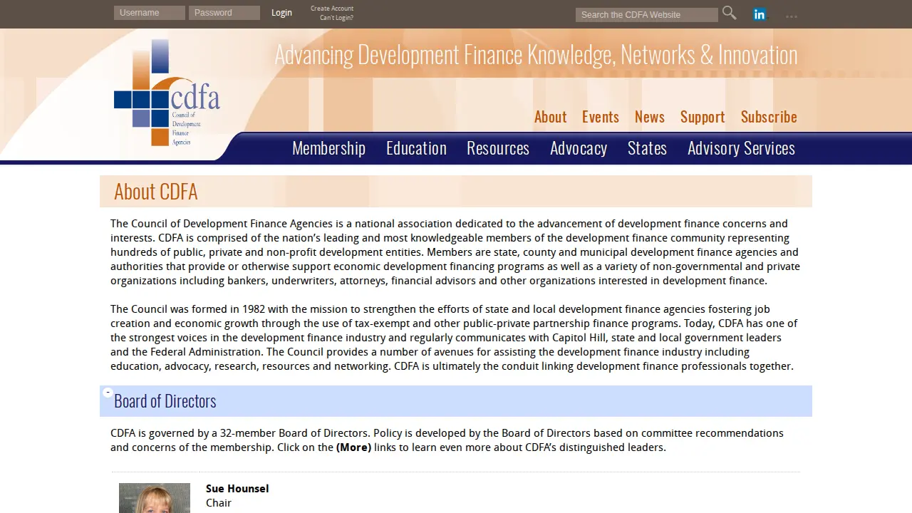 Council of Development Finance Agencies page