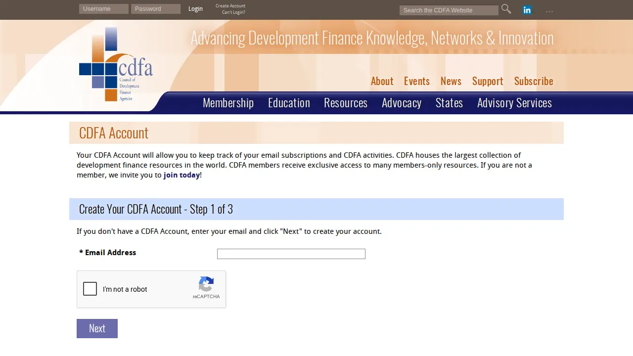 Council of Development Finance Agencies page