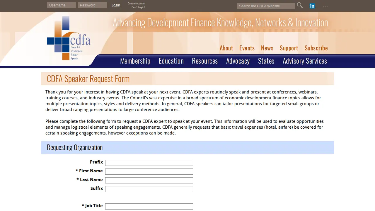 Council of Development Finance Agencies page
