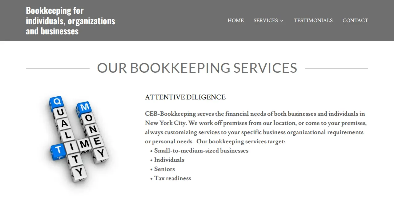 CEB Bookkeeping Services page
