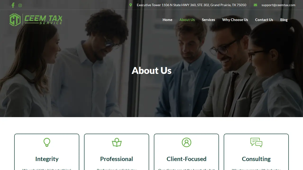 Ceem Tax Service page