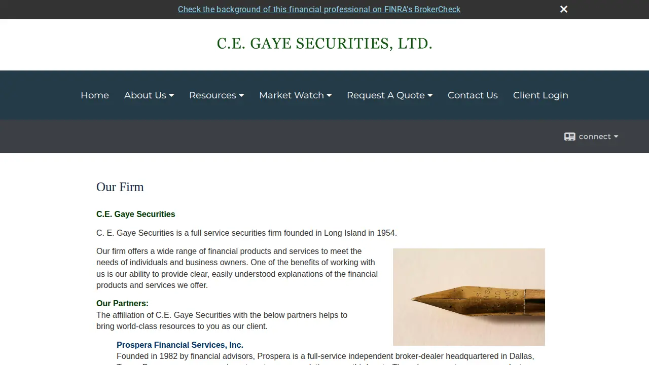 C. E. Gaye & Sons Securities Ltd. page