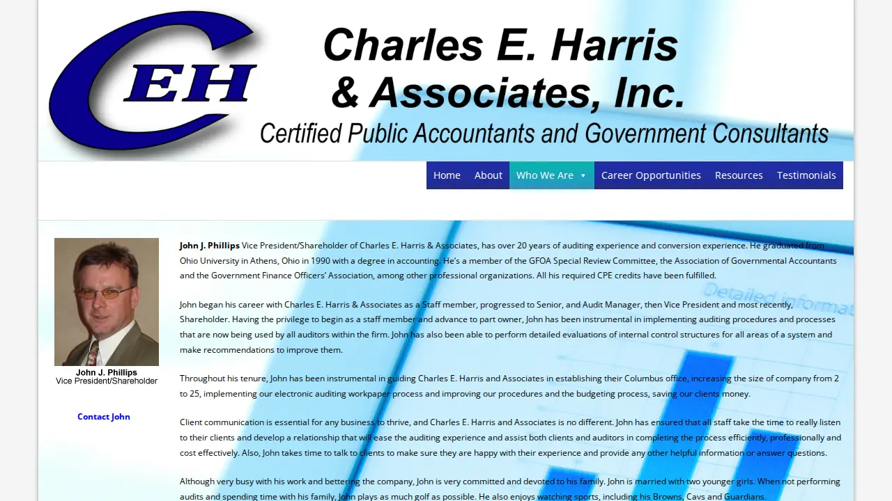 Charles E Harris & Associates page