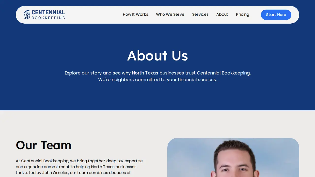 Centennial Bookkeeping page