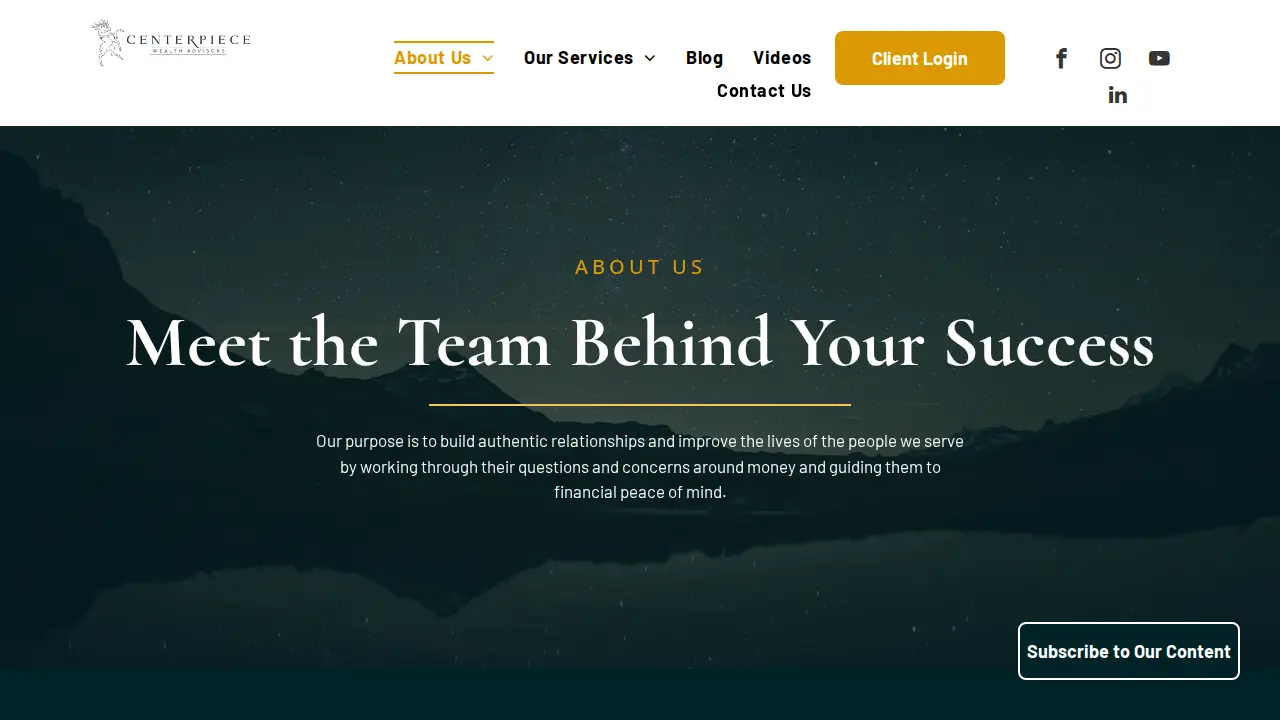 Centerpiece Wealth Advisors page