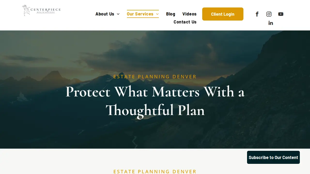 Centerpiece Wealth Advisors page