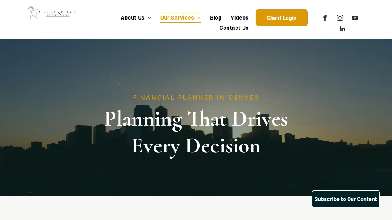 Centerpiece Wealth Advisors page