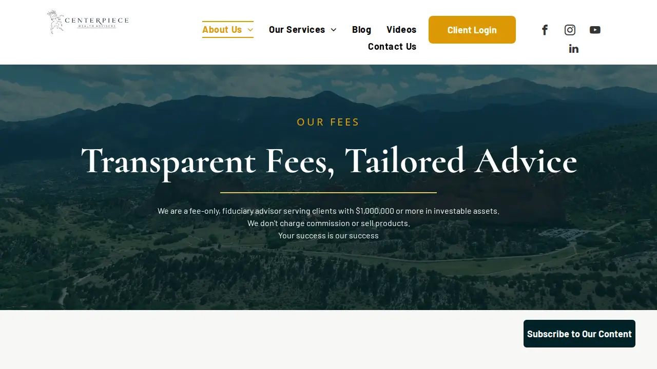 Centerpiece Wealth Advisors page