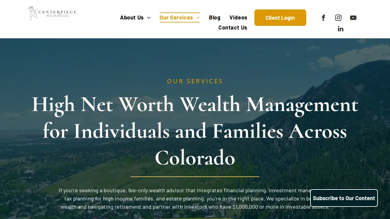 Centerpiece Wealth Advisors page