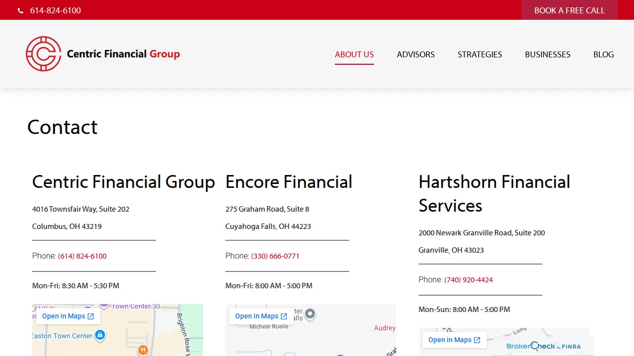 Centric Financial Group page