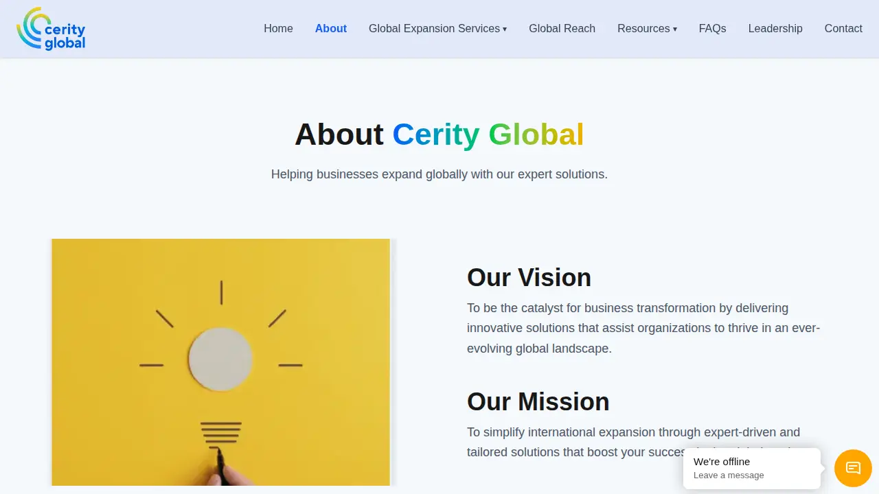 Cerity Global page