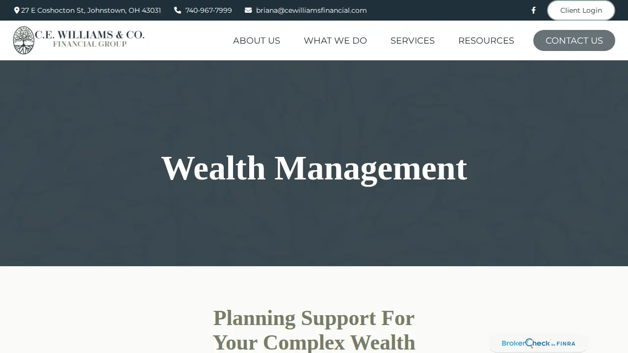 C.E. Williams & Co. Financial Group page