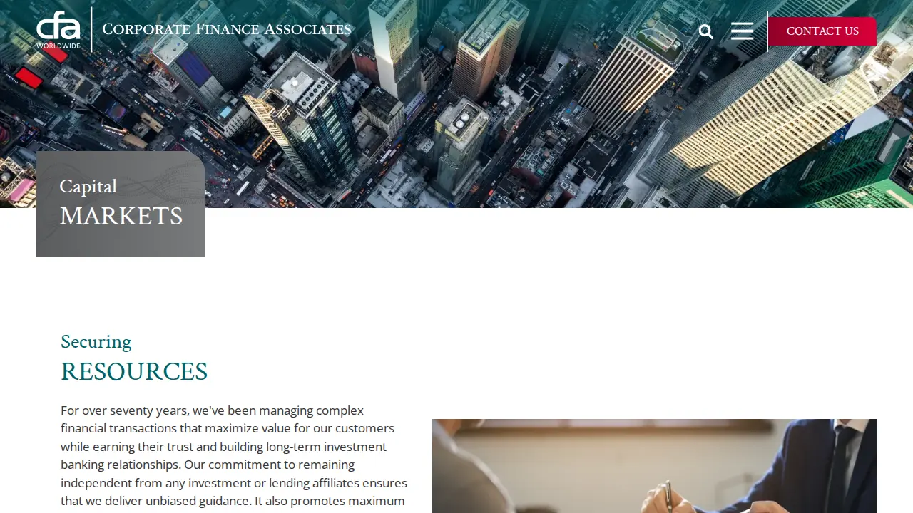 Corporate Finance Associates page