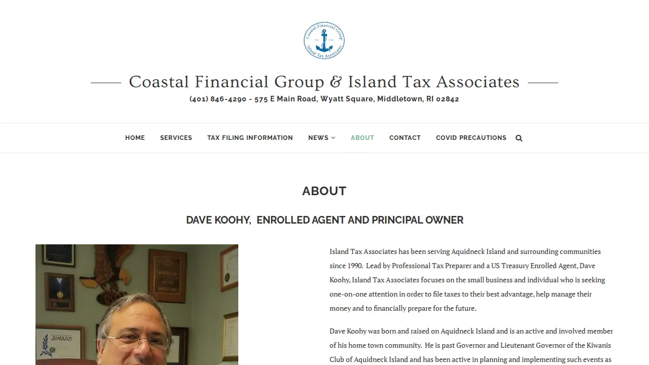 Coastal Financial Group & Island Tax Associates page
