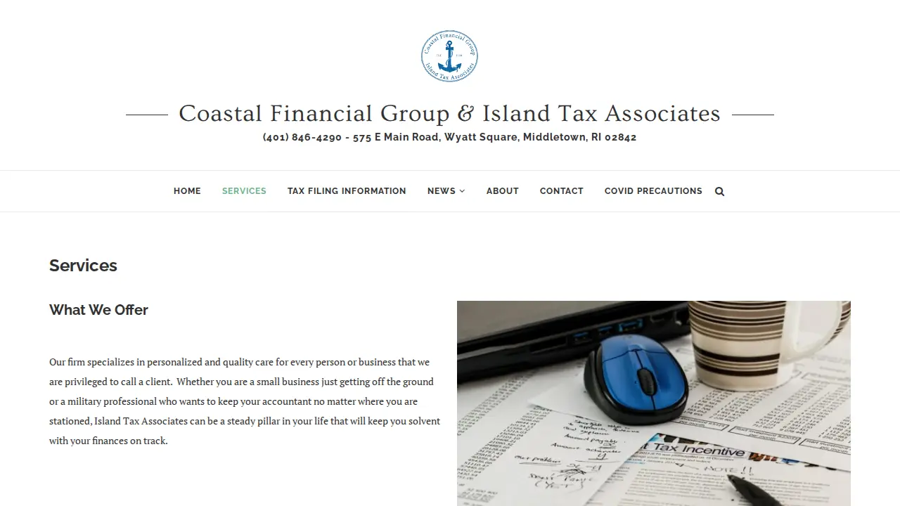 Coastal Financial Group & Island Tax Associates page
