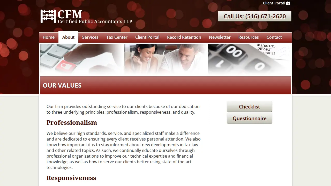 CFM Certified Public Accountants LLP page