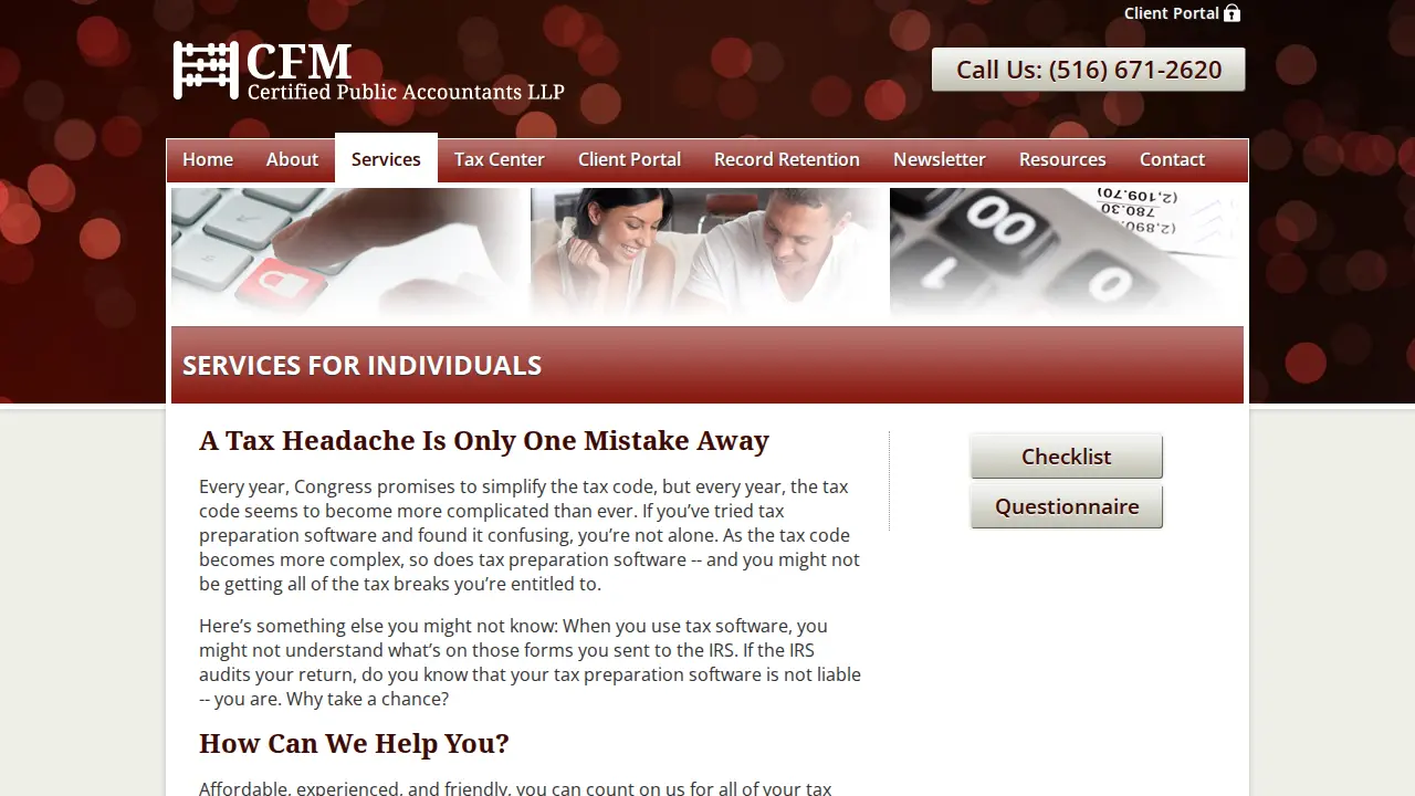 CFM Certified Public Accountants LLP page