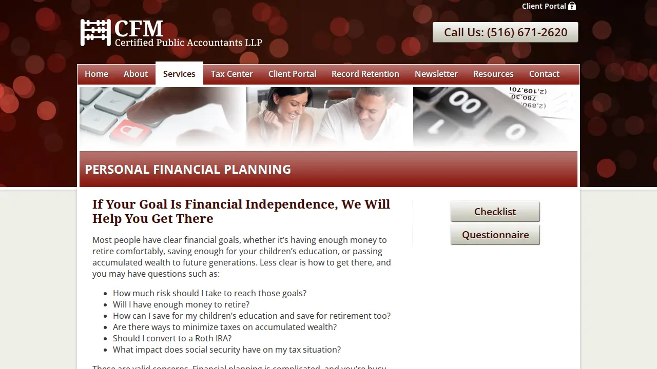 CFM Certified Public Accountants LLP page