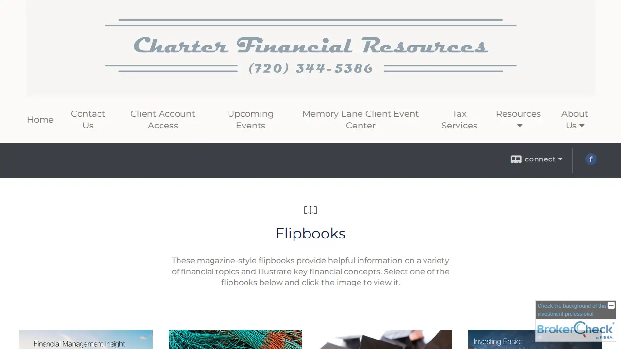 Charter Financial Resources page