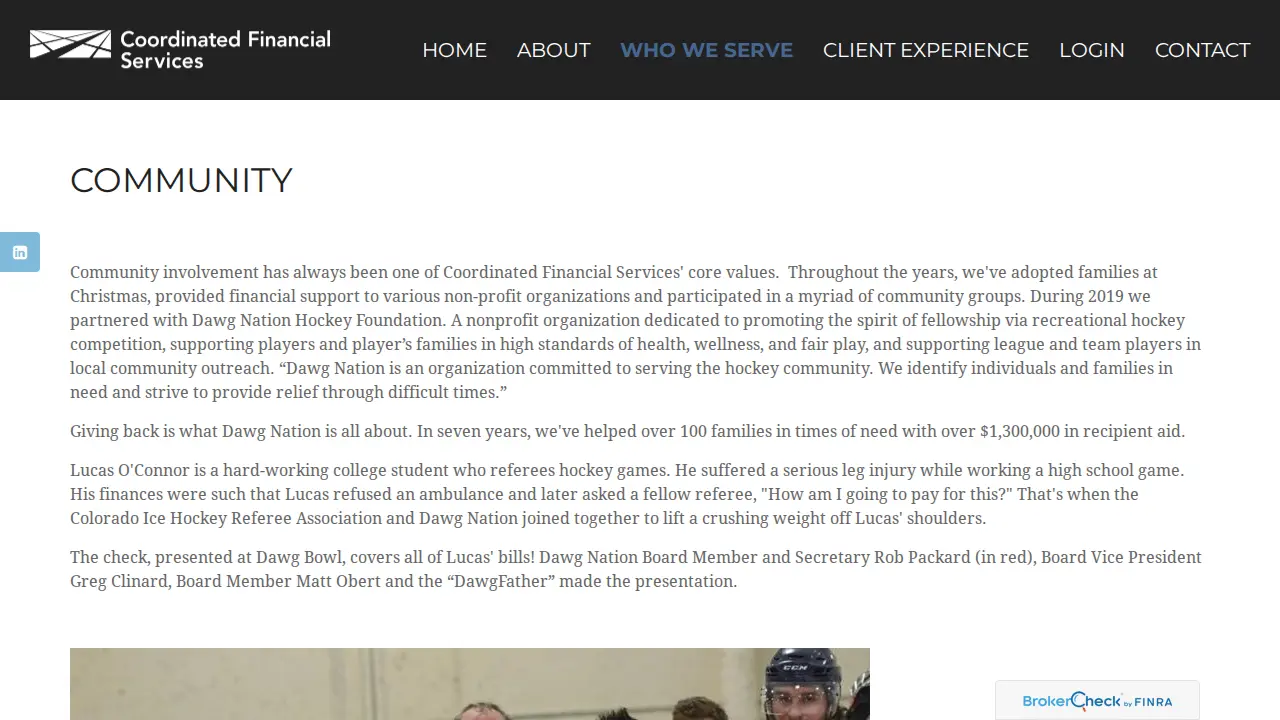 Coordinated Financial Services, Inc. page