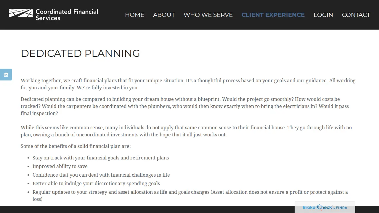 Coordinated Financial Services, Inc. page