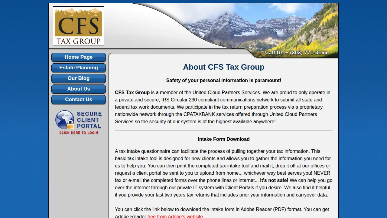 CFS Tax Group page