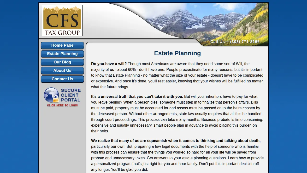 CFS Tax Group page