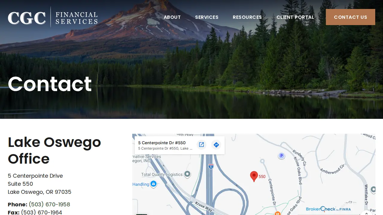 CGC Financial Services page