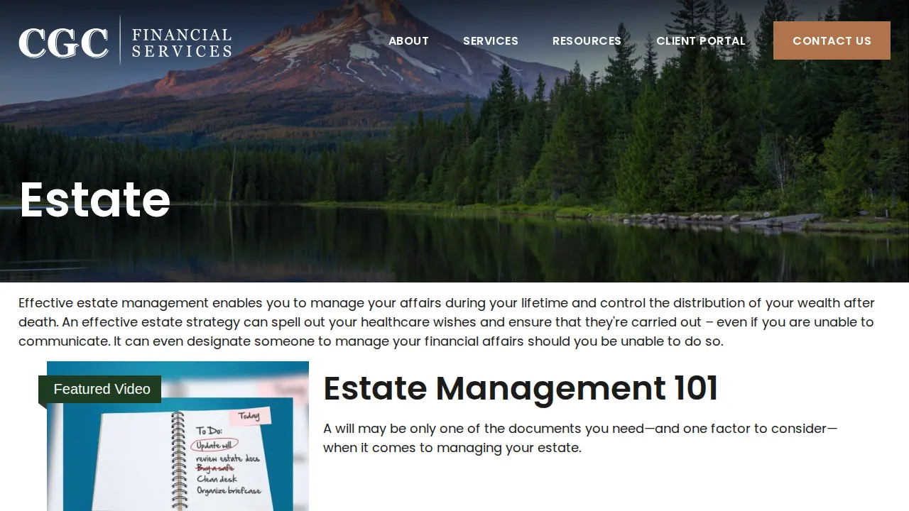 CGC Financial Services page