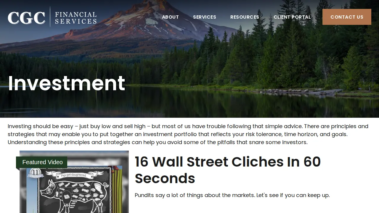 CGC Financial Services page