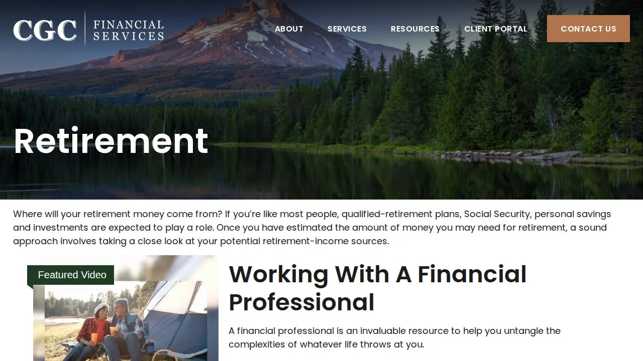 CGC Financial Services page